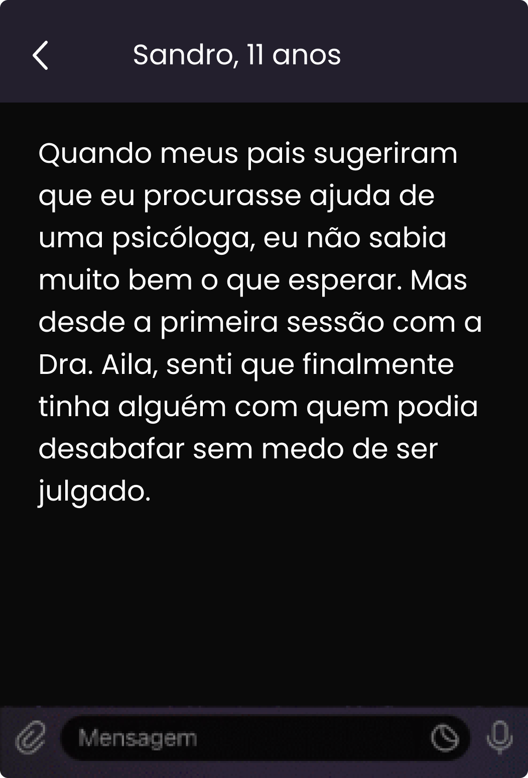 Print de uma conversa onde um cliente mostra sua satisfação